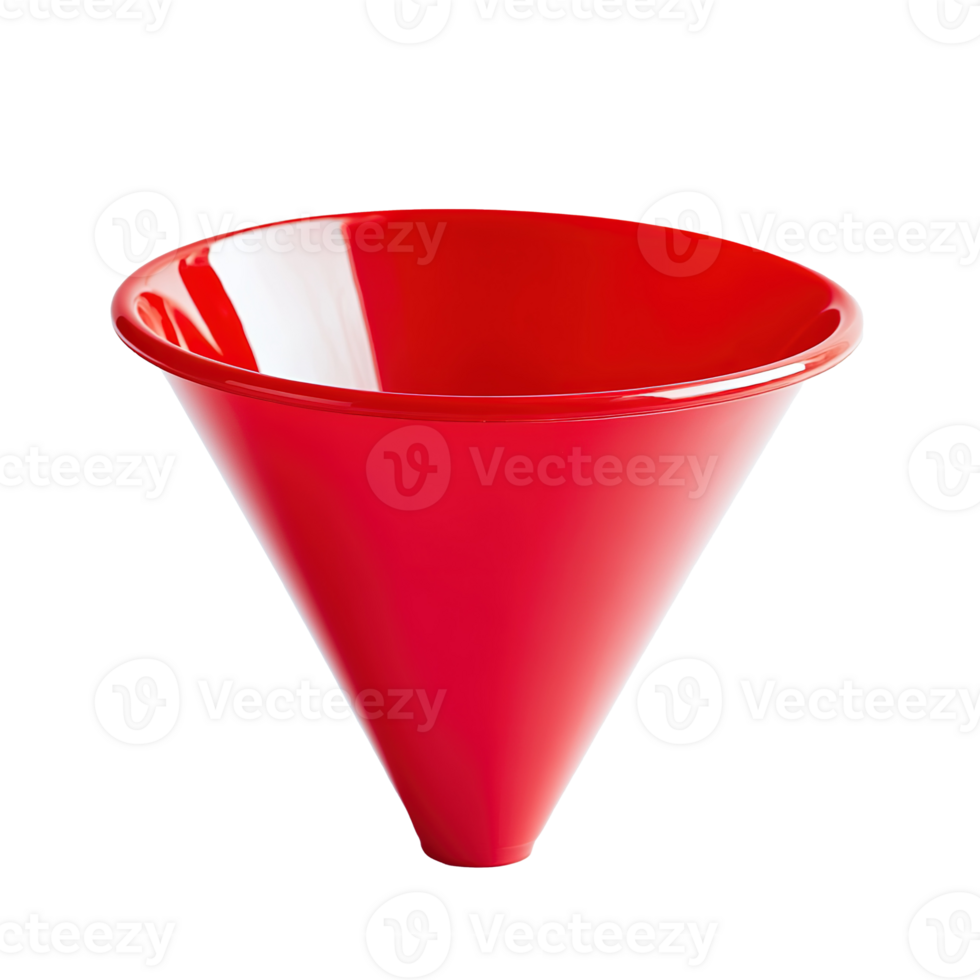 Red Plastic Funnel Isolated at Transparent Background png