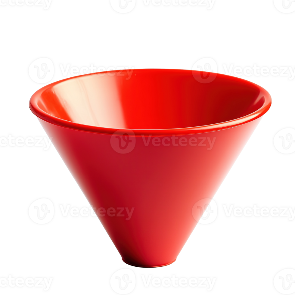 Red Plastic Funnel Isolated on the Transparent Background png