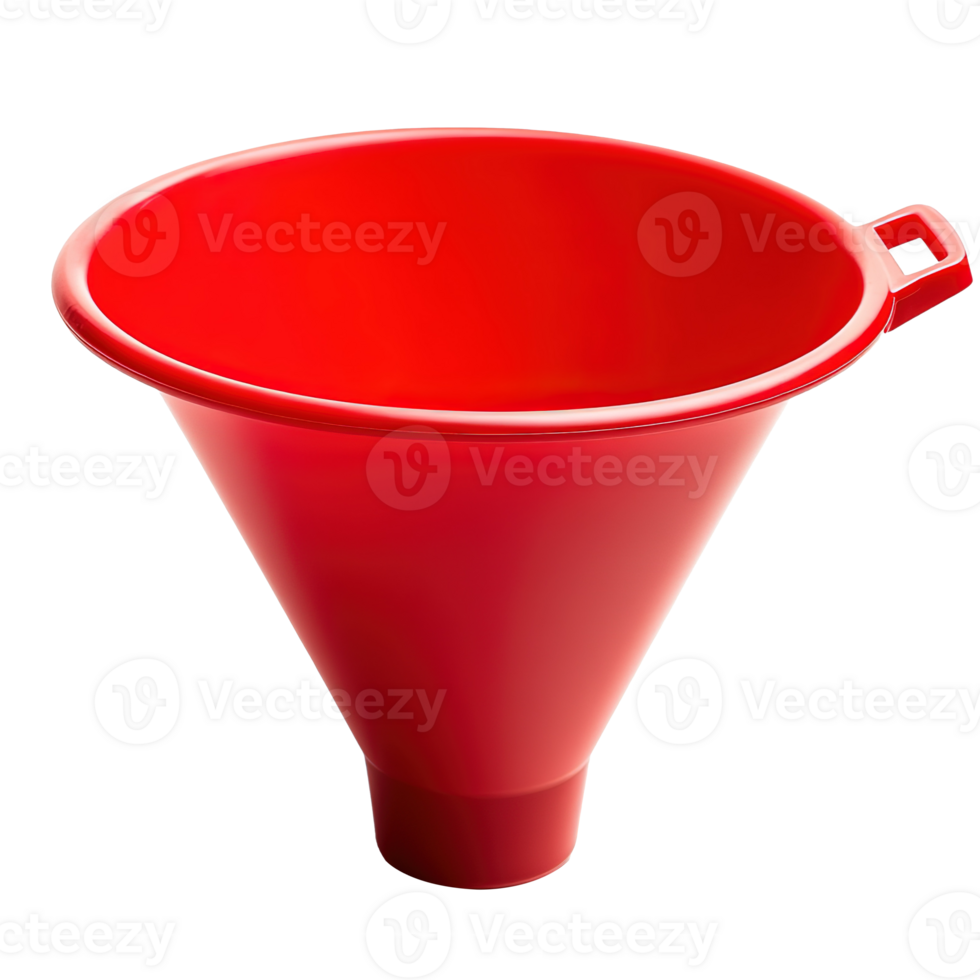 Red Plastic Funnel Isolated on Transparent Background png