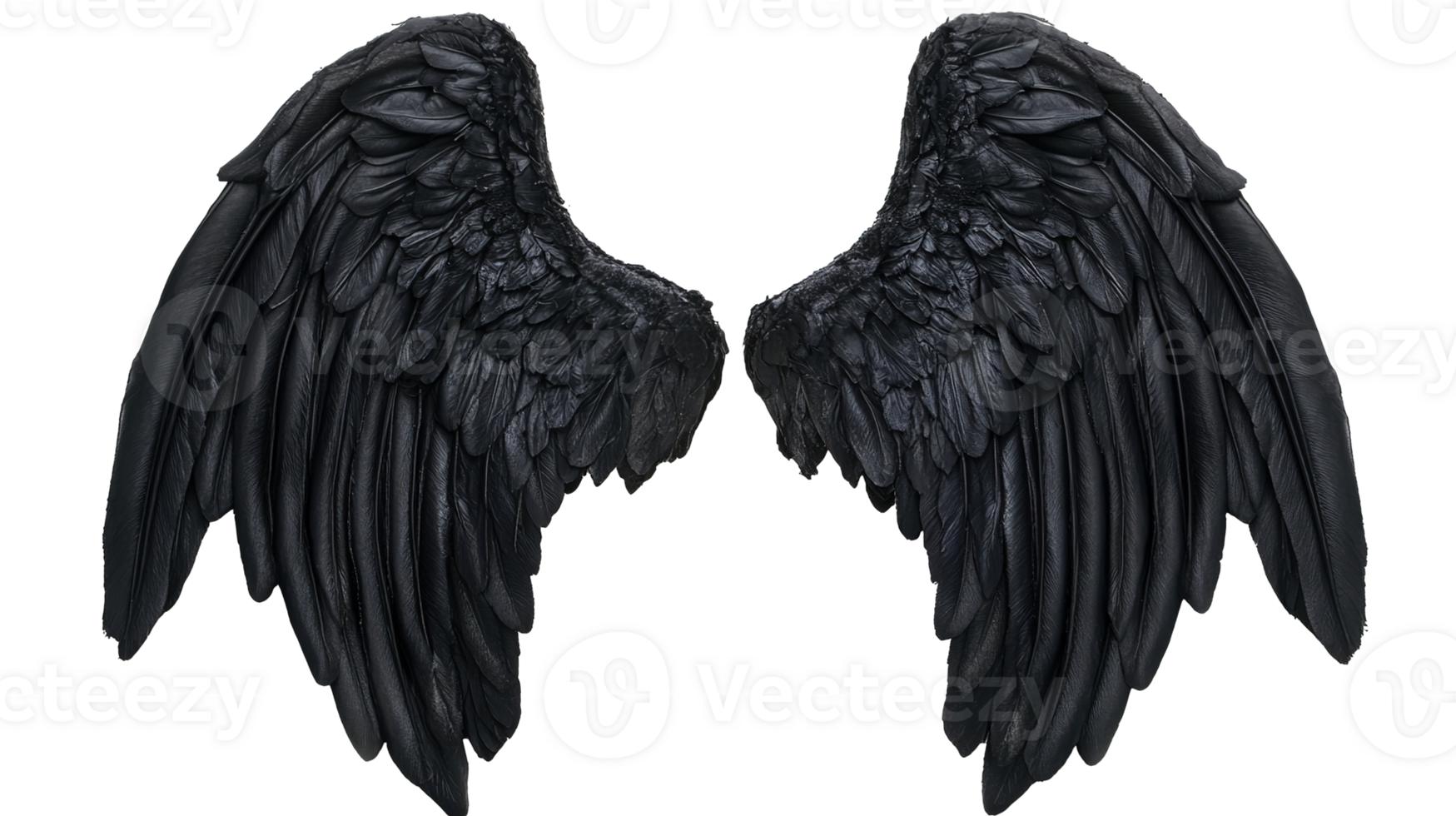 Pair of Black Angel Wings Isolated at Transparent Background png