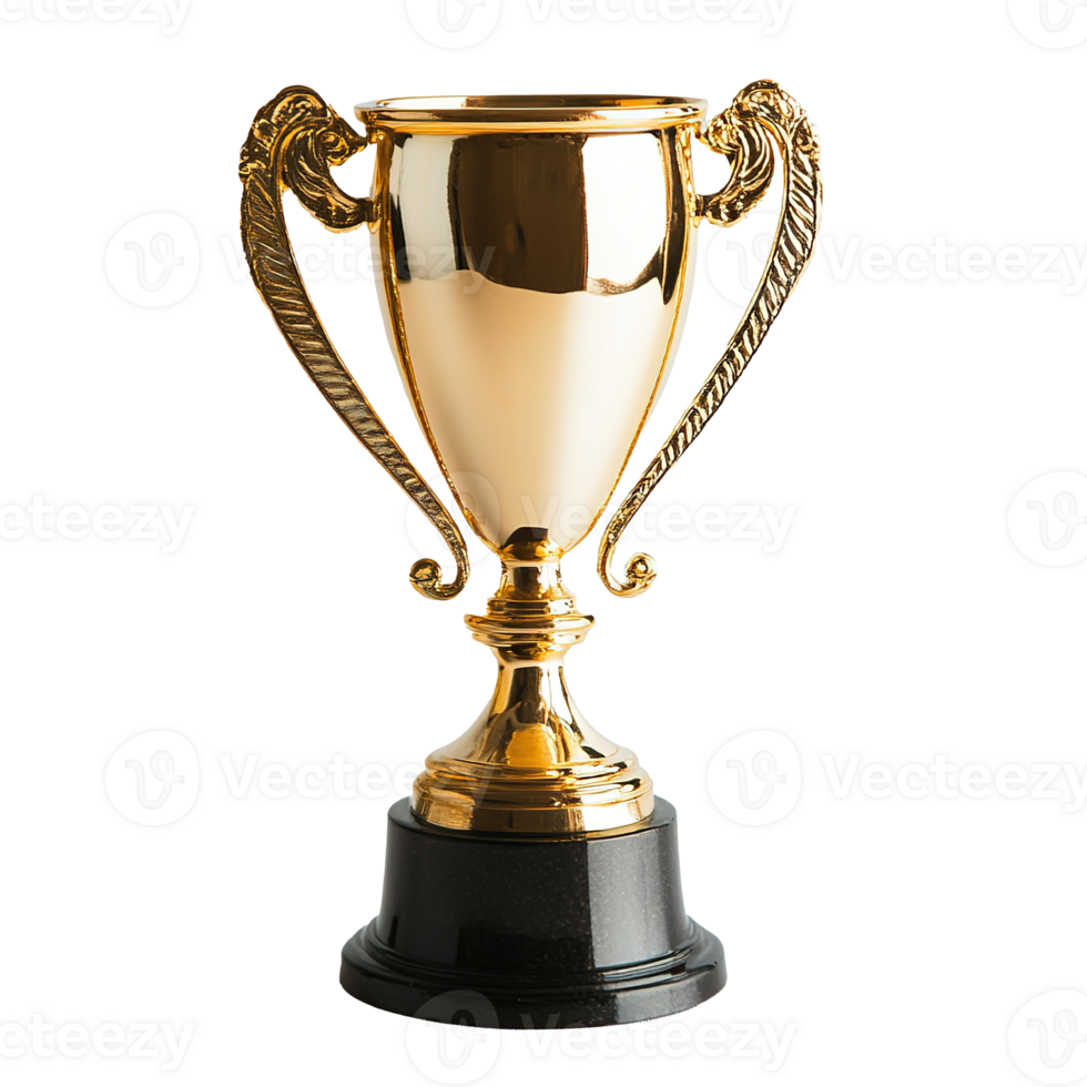 Golden Trophy Isolated on the Transparent Background png