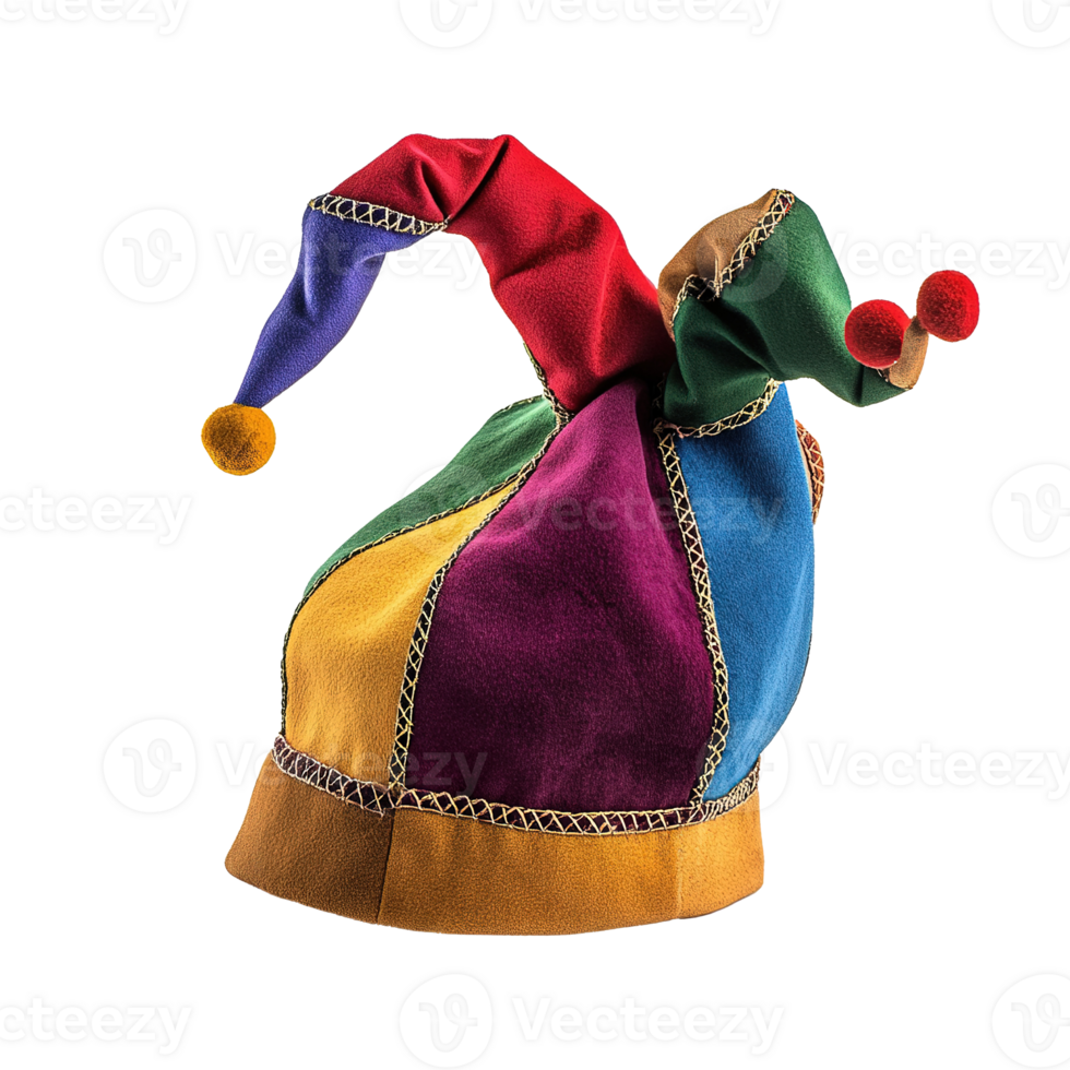 Vibrant Jester Hat in Various Colors Isolated on the Transparent Background png
