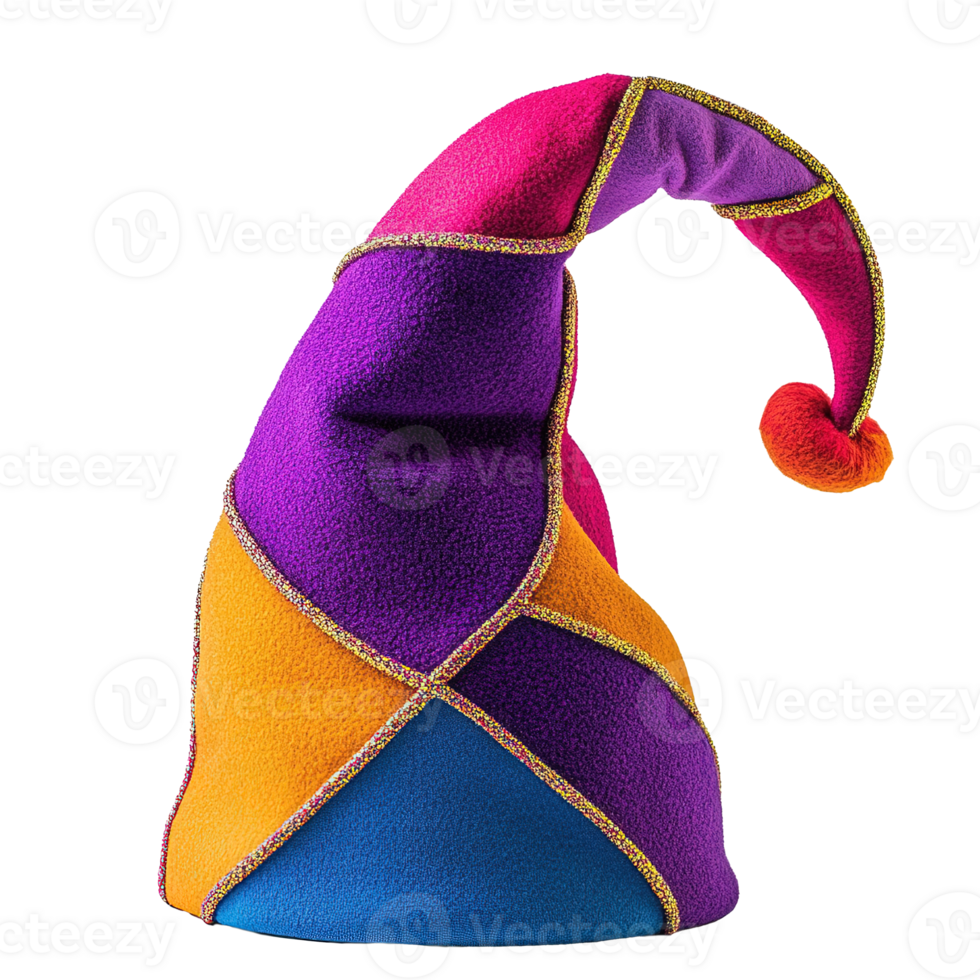 Vibrant Jester Hat in Various Colors Isolated on Transparent Background png