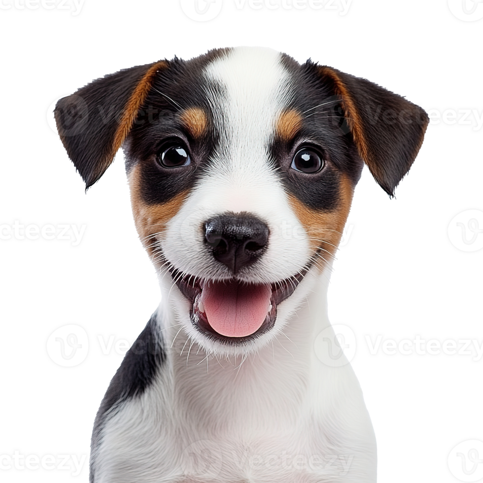 Cute Jack Russell Terrier Puppy Dog Smiling Isolated on Transparent Background png
