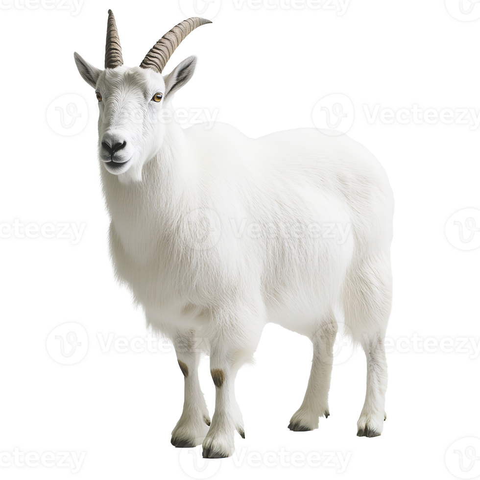 Mountain Goat Animal Standing Full Body Isolated on Transparent Background png