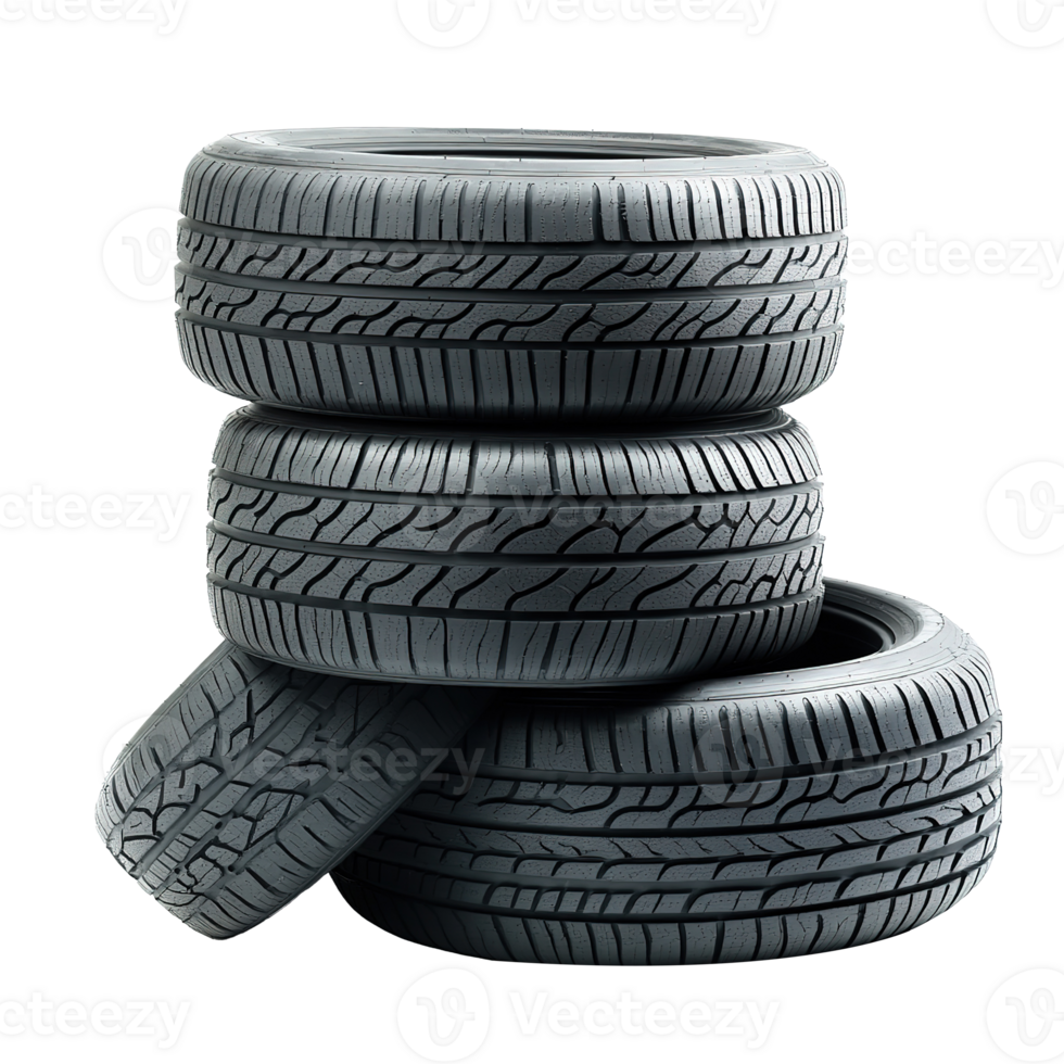 Stack of Tires Isolated at Transparent Background png