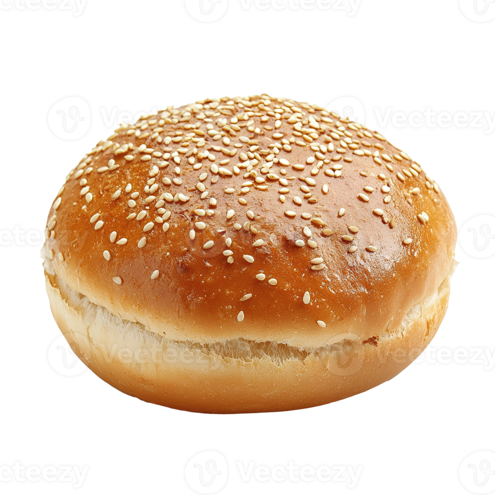 Burger Bread with Sesame Seeds Isolated at Transparent Background png