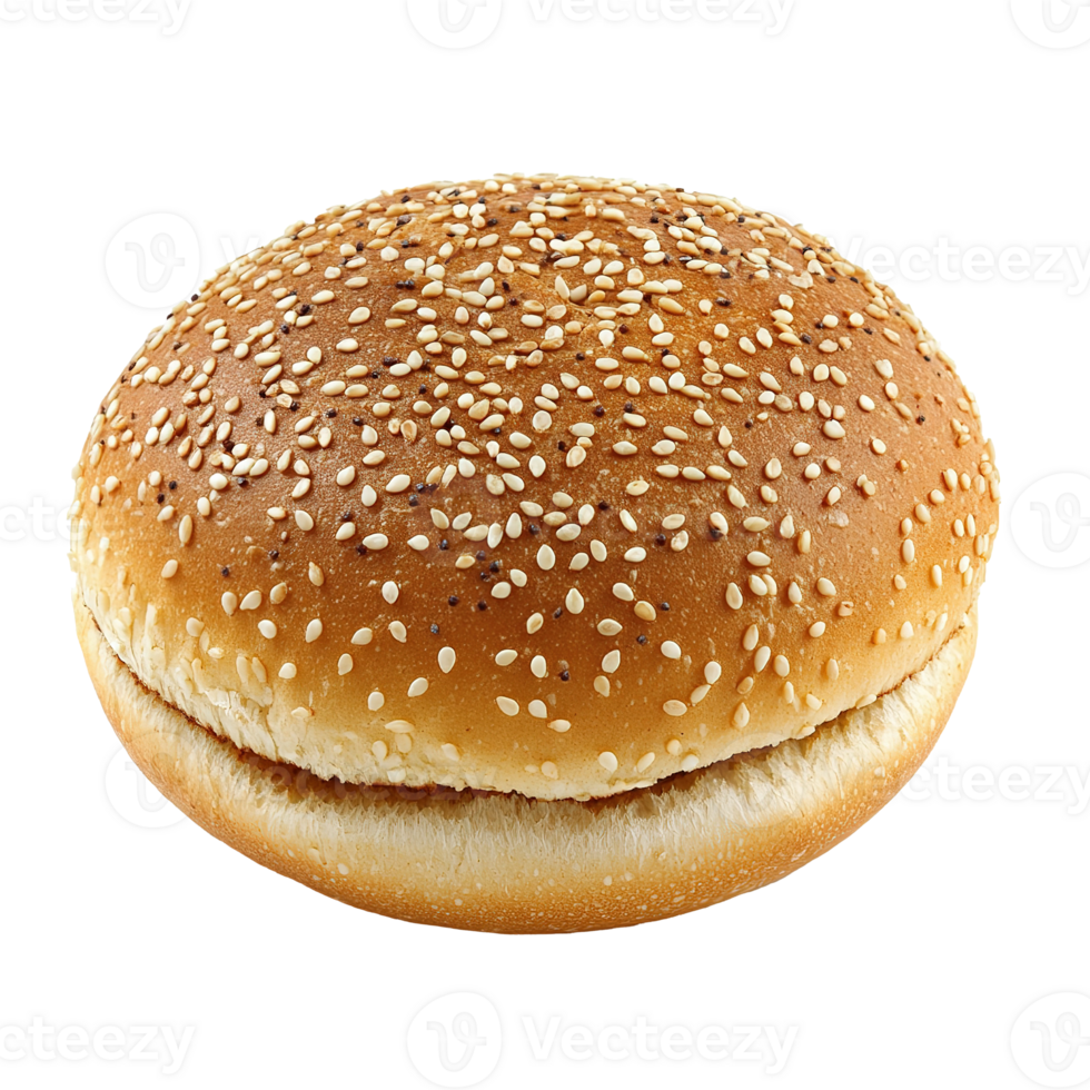 Burger Bread with Sesame Seeds Isolated on the Transparent Background png