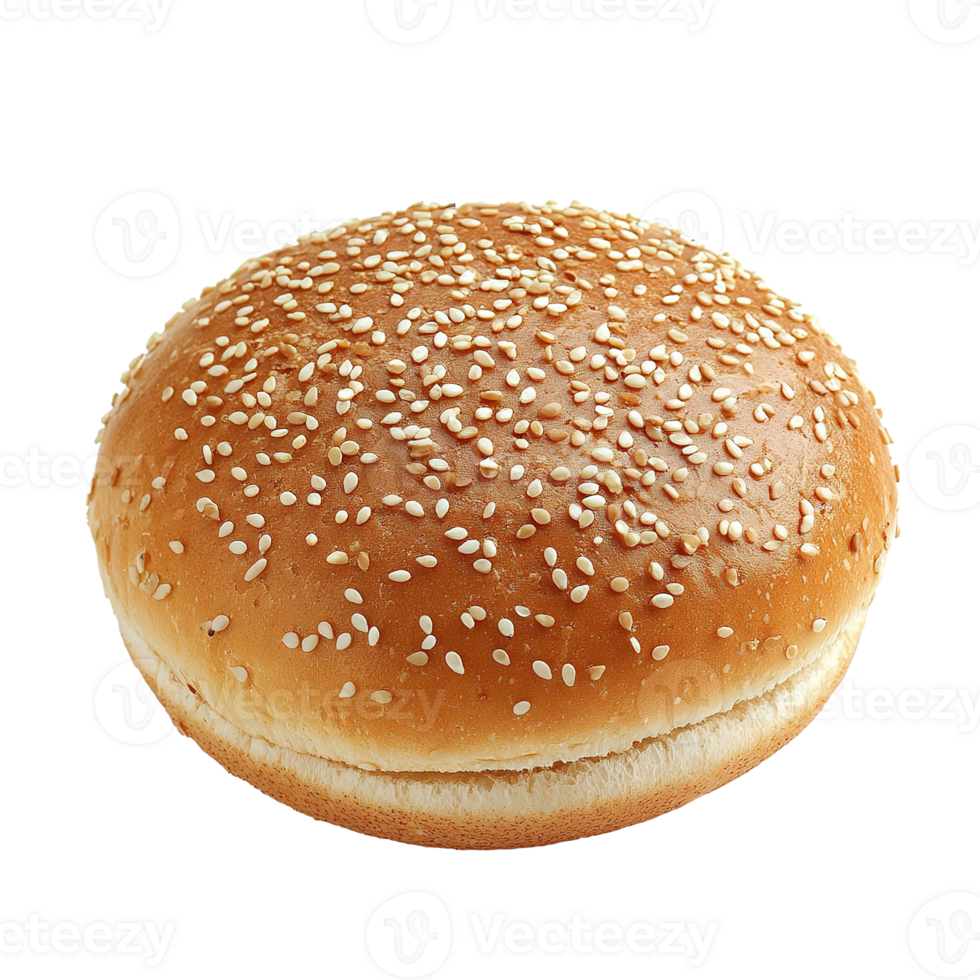 Burger Bread with Sesame Seeds Isolated on Transparent Background png