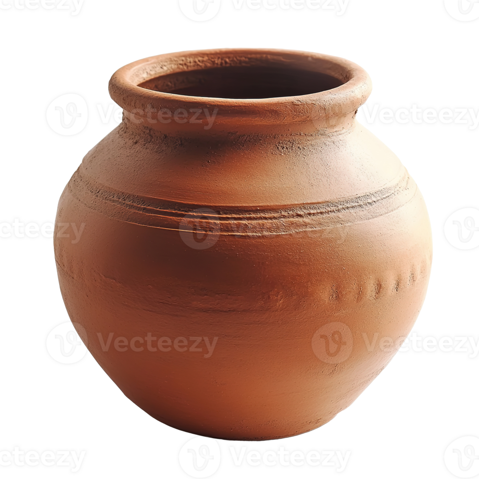 Traditional Pottery Clay Pot Isoalted at Transparent Background png
