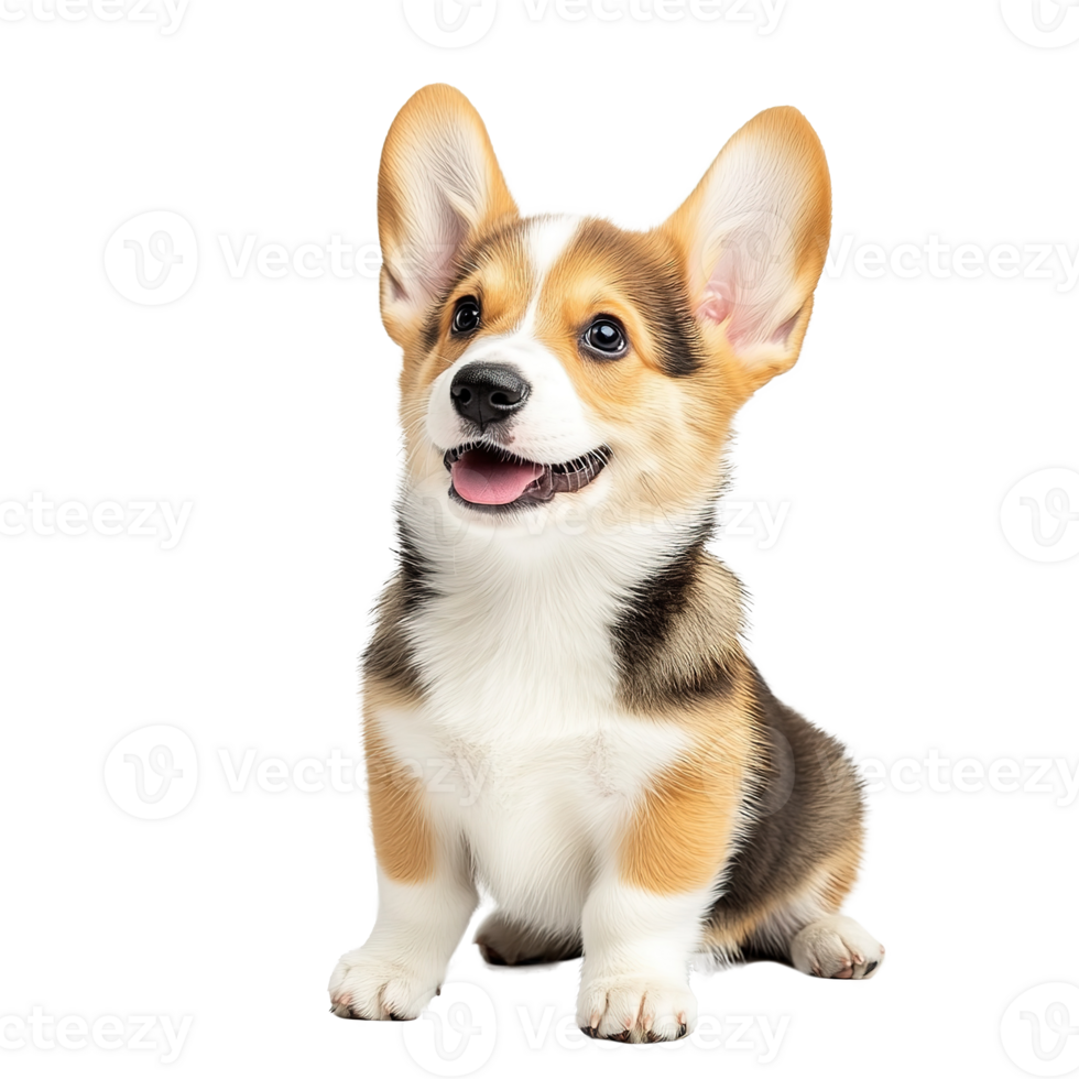 Adorable Corgi Dog Puppy Sitting Isolated at the Transparent Background png