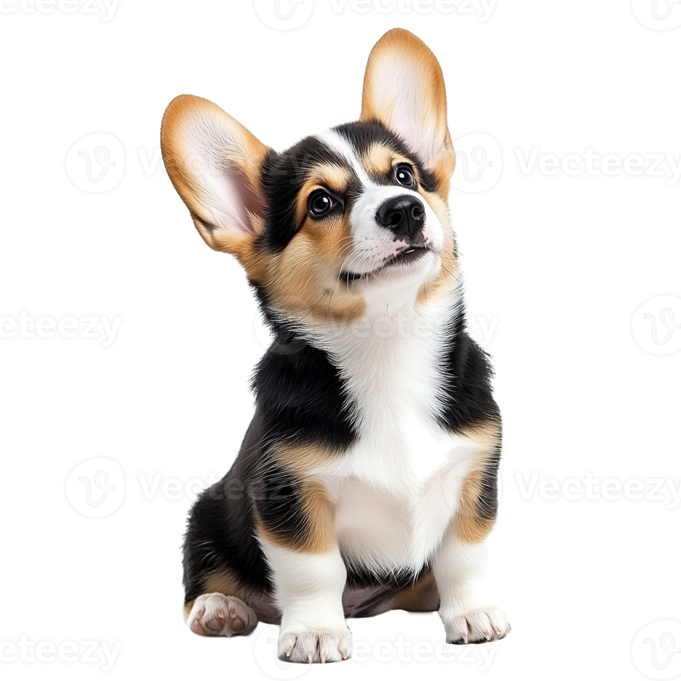 Adorable Corgi Dog Puppy Sitting Isolated on Transparent Background png