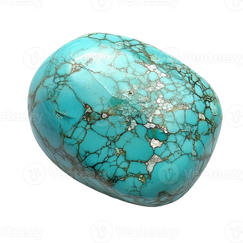 Polished Turquoise Gemstone Gem Stone Isolated on the Transparent Background png