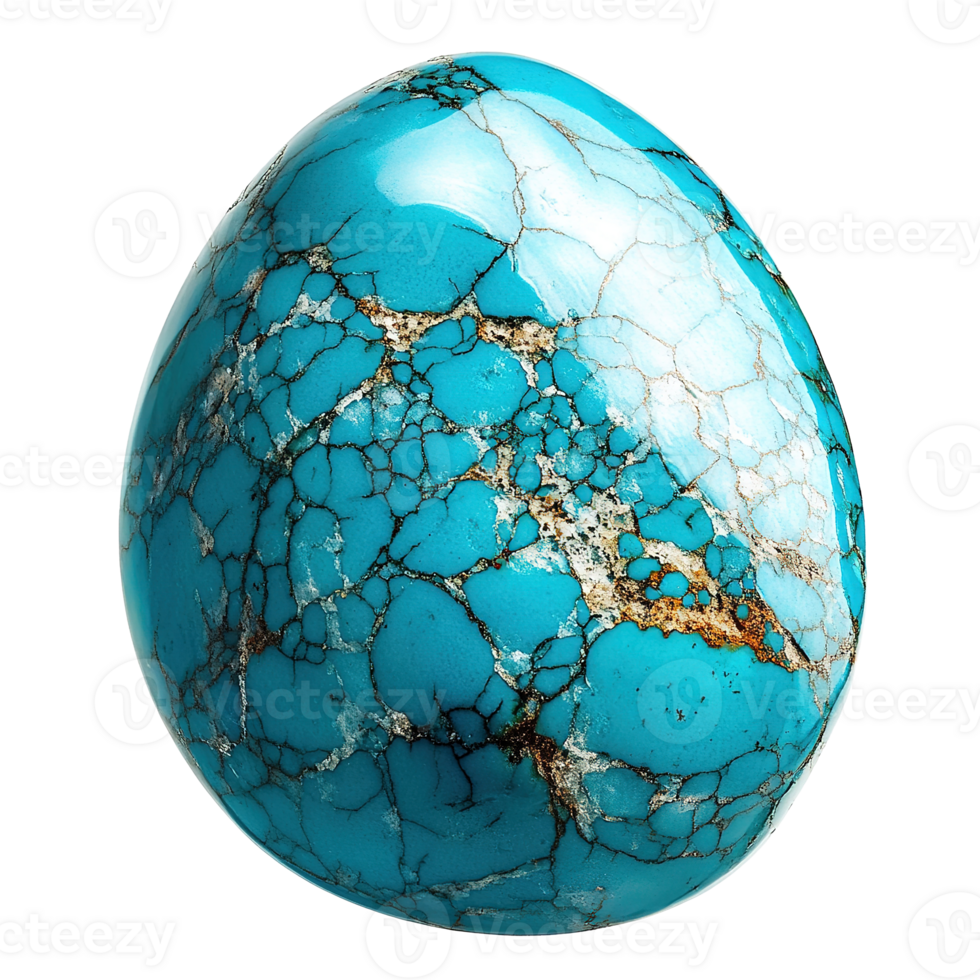 Polished Turquoise Gemstone Gem Stone Isolated at the Transparent Background png