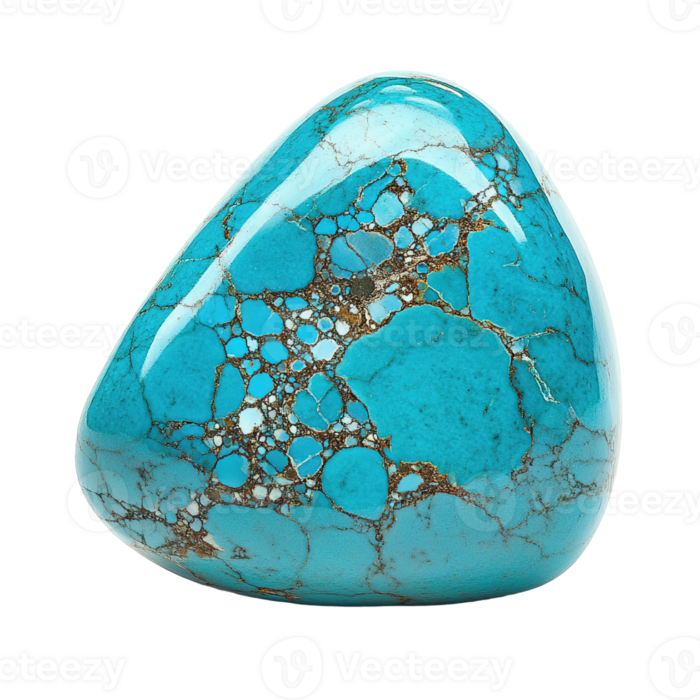 Polished Turquoise Gemstone Gem Stone Isolated on Transparent Background png