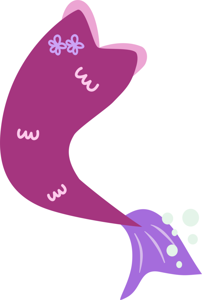 Mermaid tail with flowers png