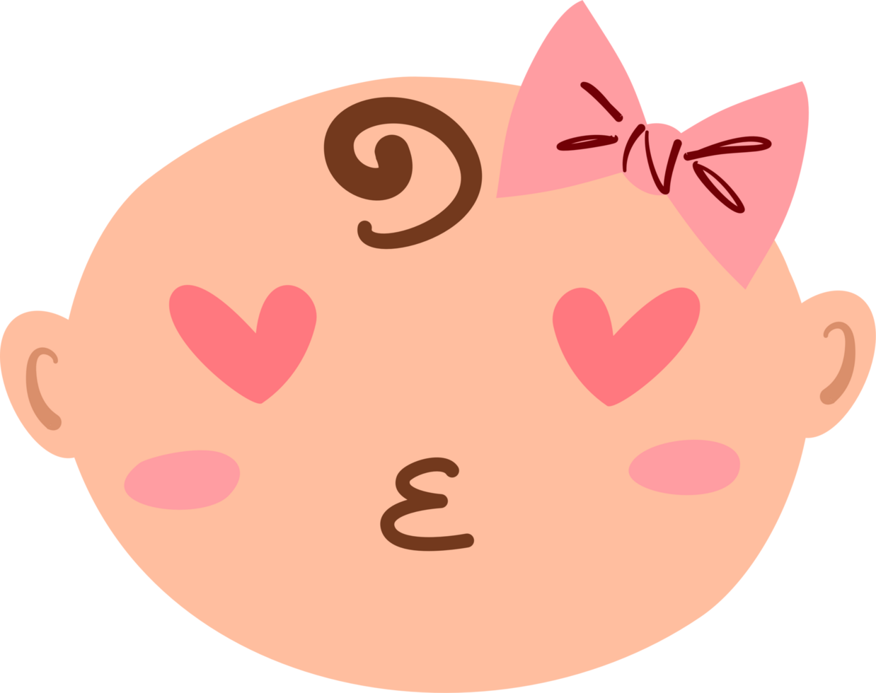 Kissing baby emoticon png