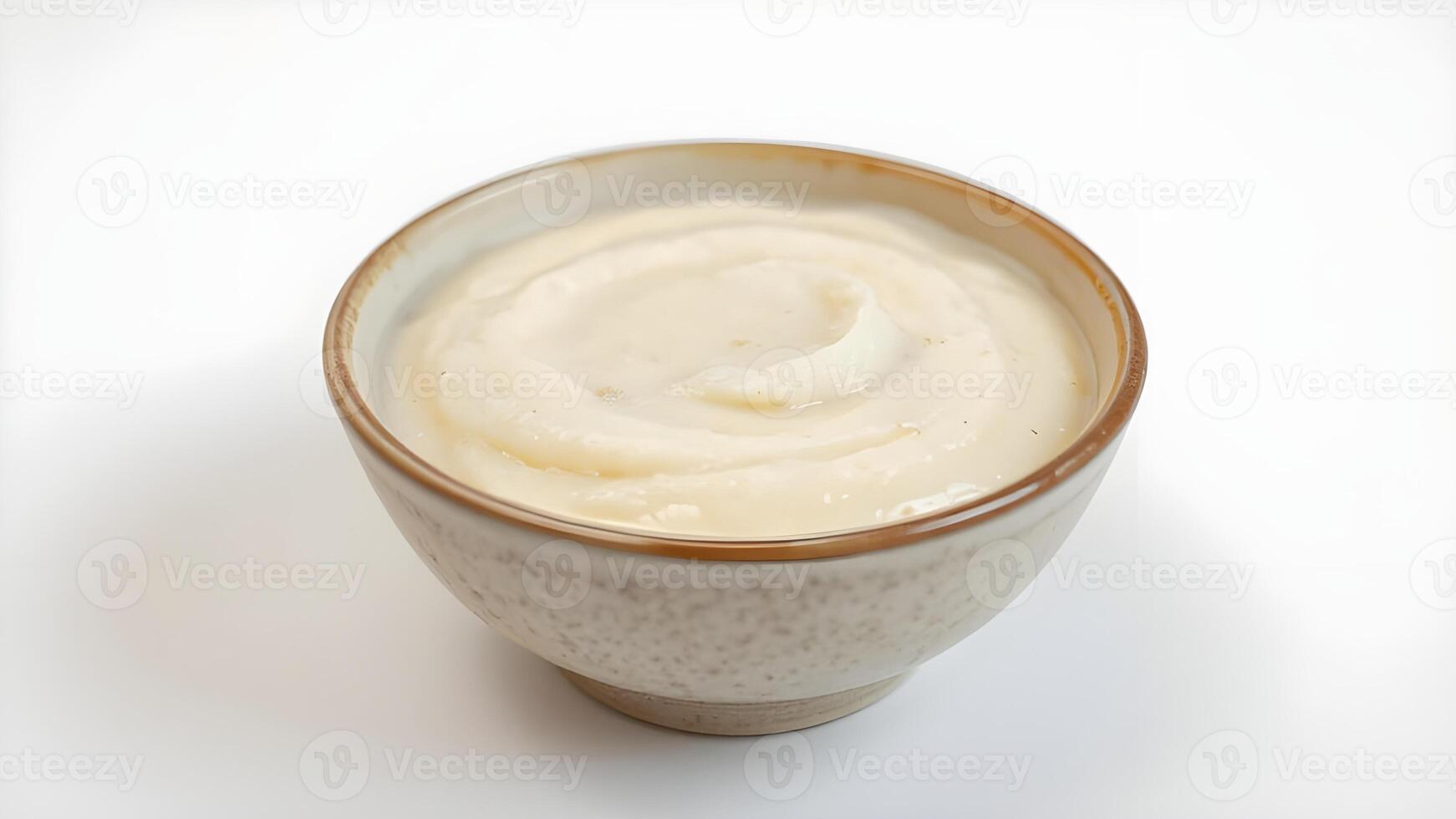 Creamy Mashed Potatoes in a Beige Bowl photo