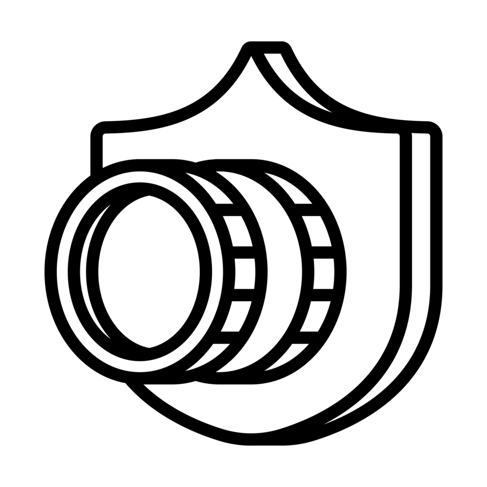 Icon Line of Protection and Secure Dollar Sign Representing Financial Growth and Protected Investment Funds png