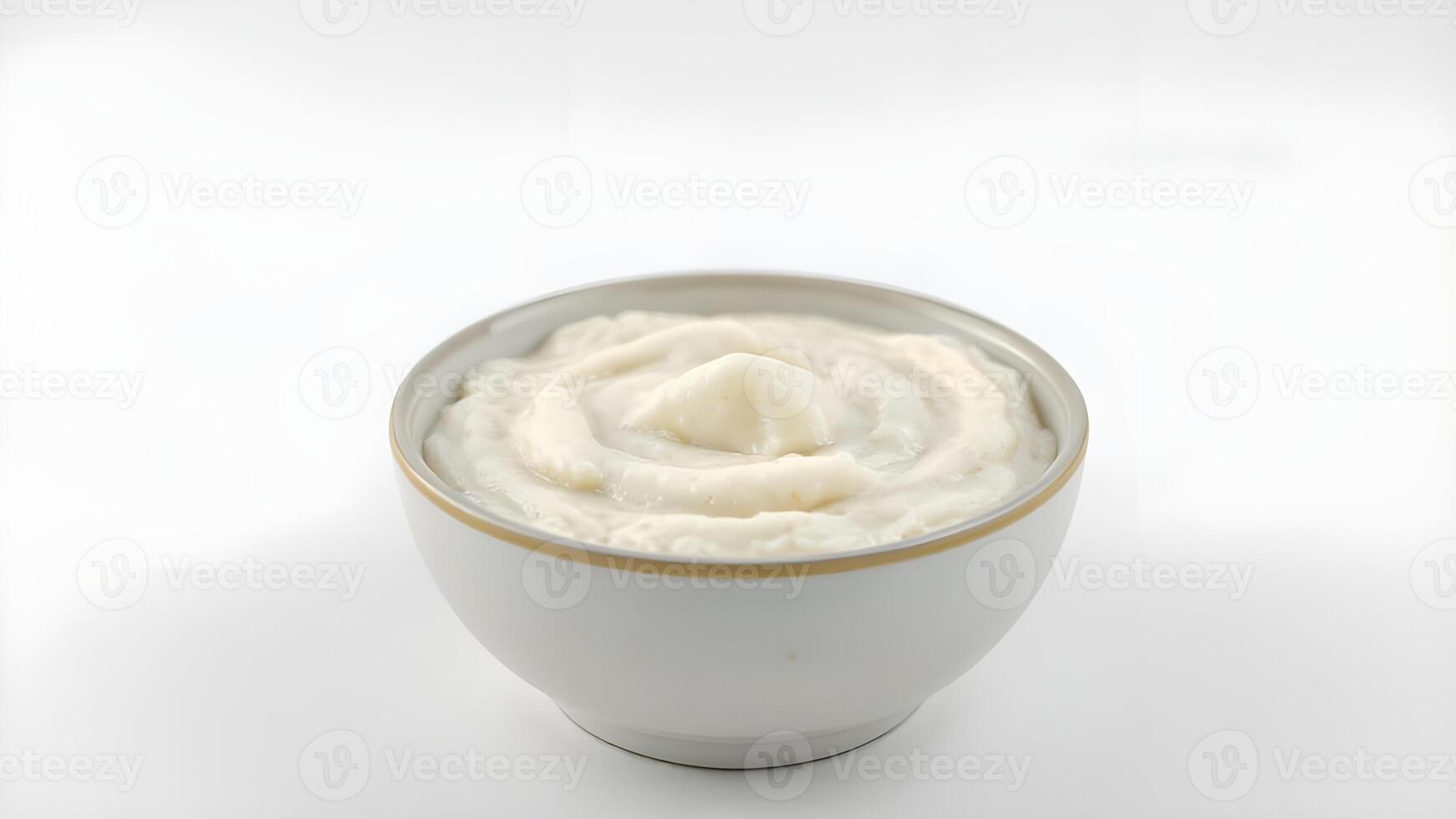 Creamy white puree served in a bowl photo