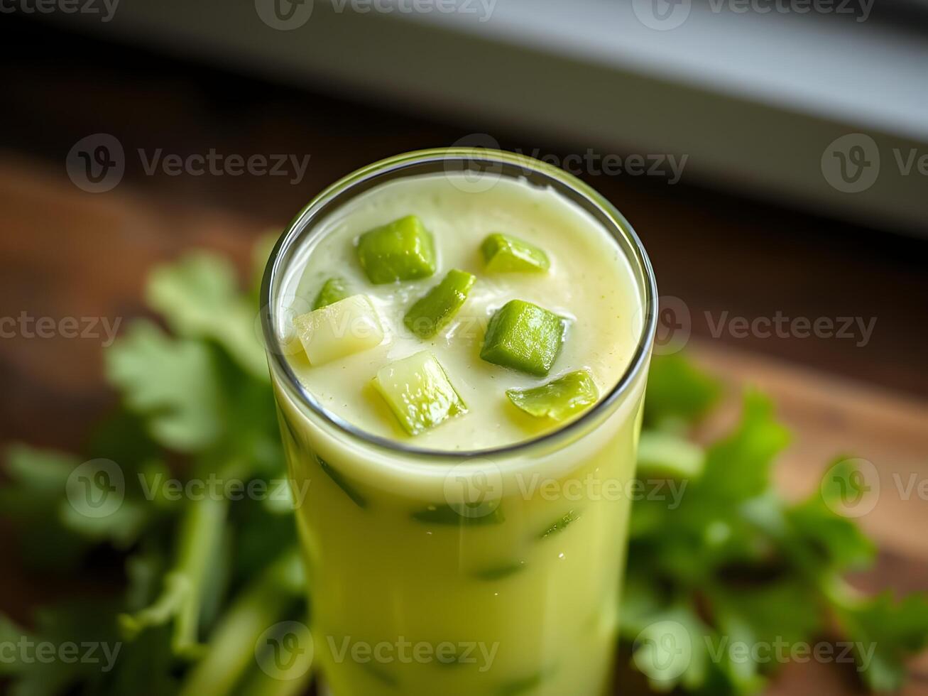 Refreshing Cucumber Mint Lassi Drink photo