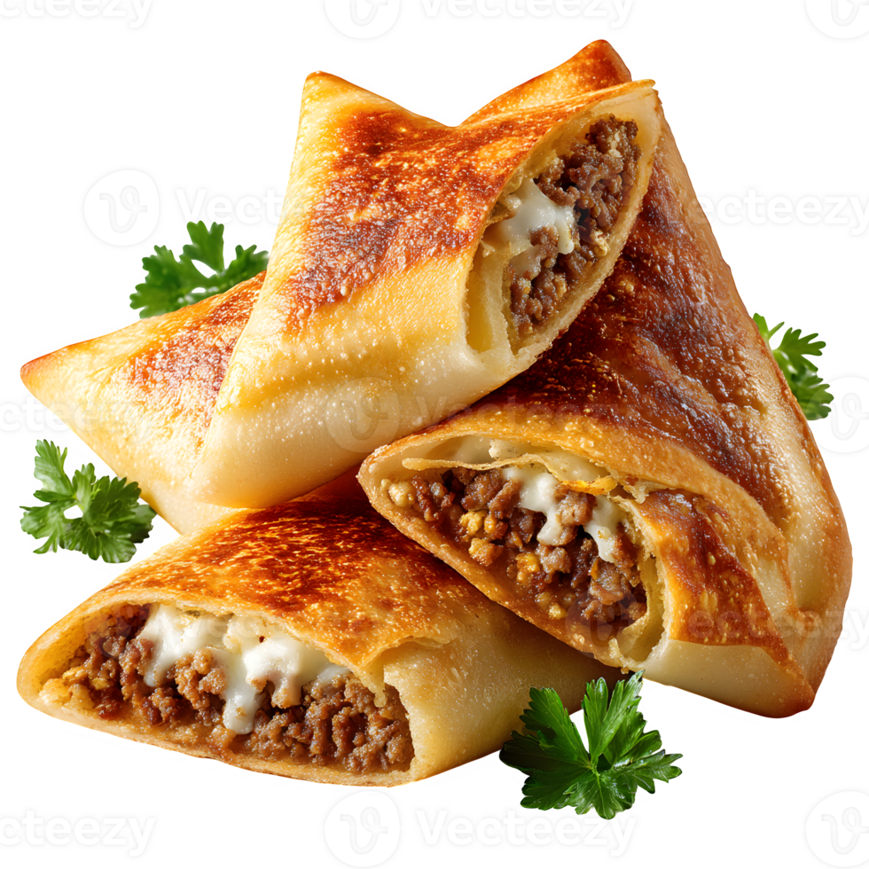 Delicious Ground Beef Empanadas Savory Pastry Pockets Appetizer Food Photography png