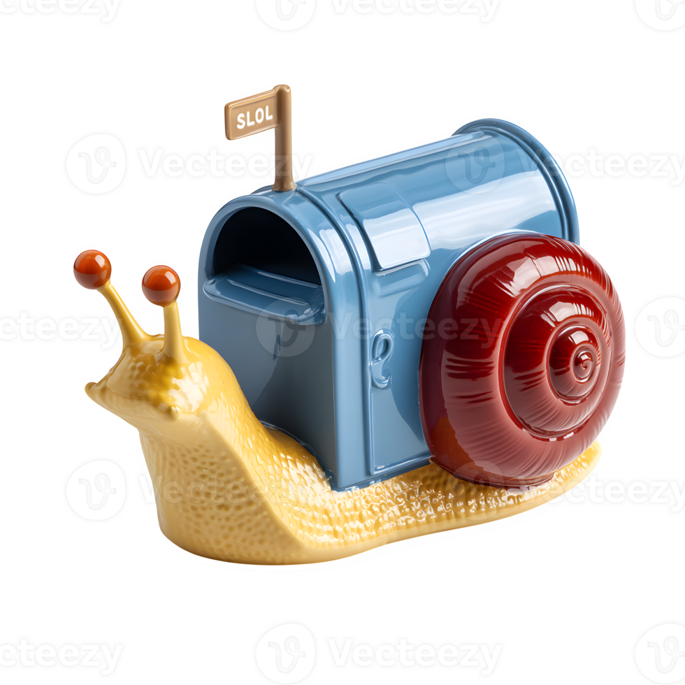A snail is sitting on top of a mailbox png