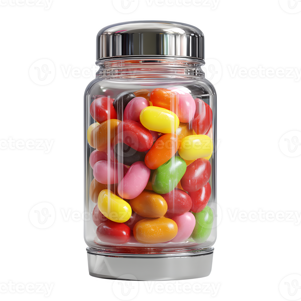 A jar filled with jelly beans png