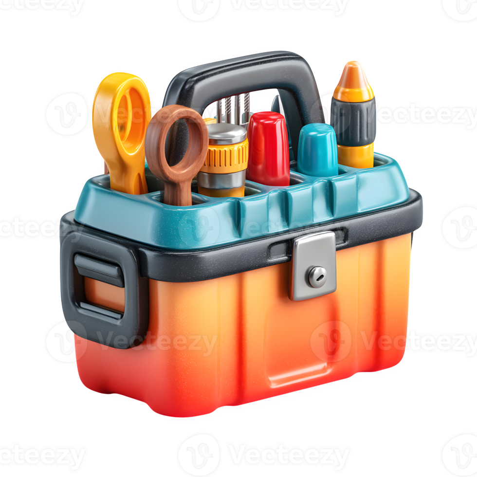A toolbox with various tools in it png