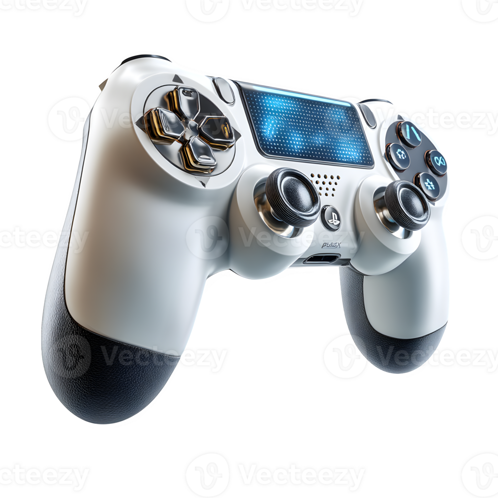 Futuristic Wireless Game Controller Design Modern Gaming Technology White Background png