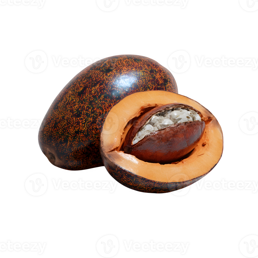 Fresh whole mamey sapote fruit isolated on white background perfect for recipes and food blogs showcasing exotic tropical fruit. png