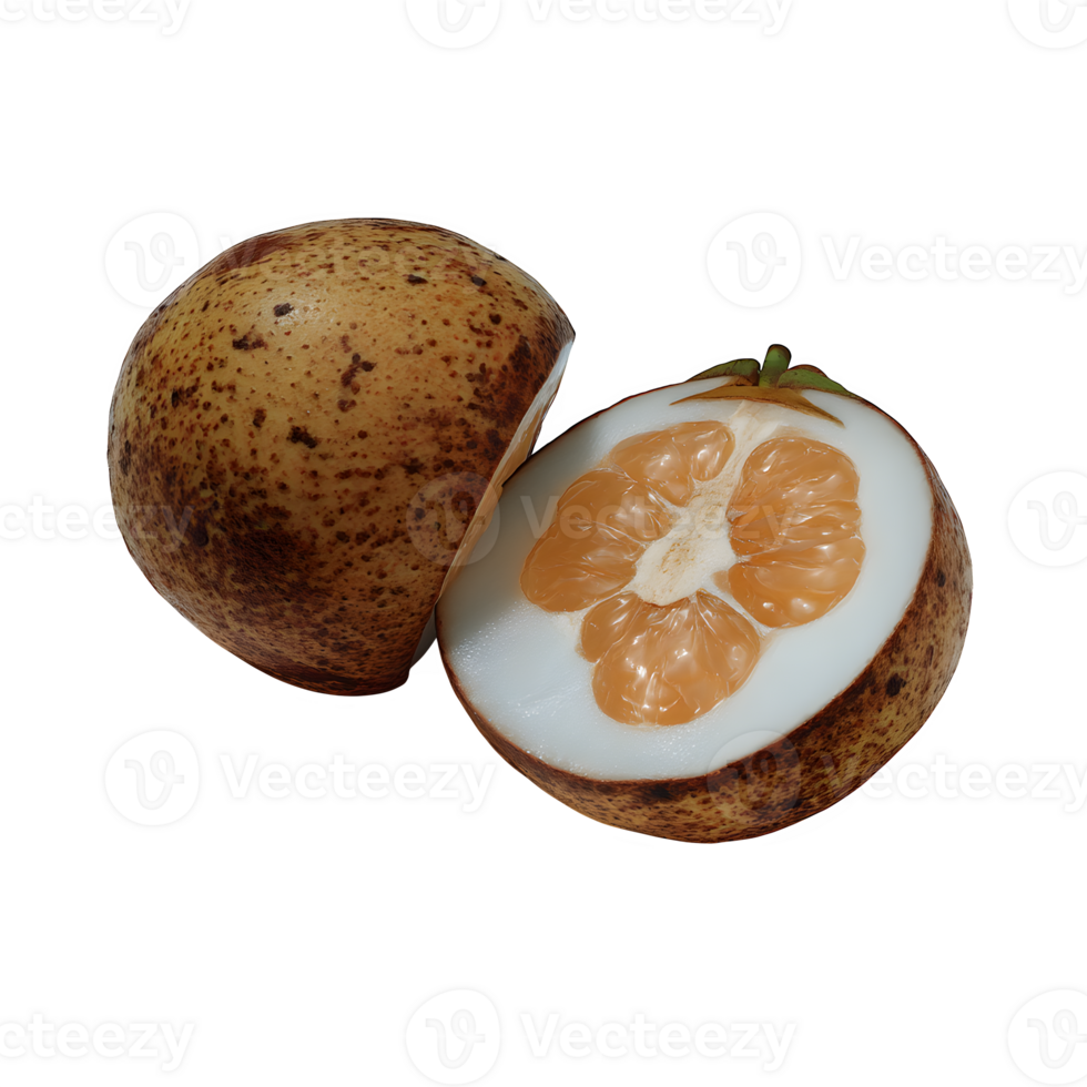 A whole santol fruit isolated on white background perfect for food blogs recipes and culinary websites showcasing its unique texture and vibrant color png