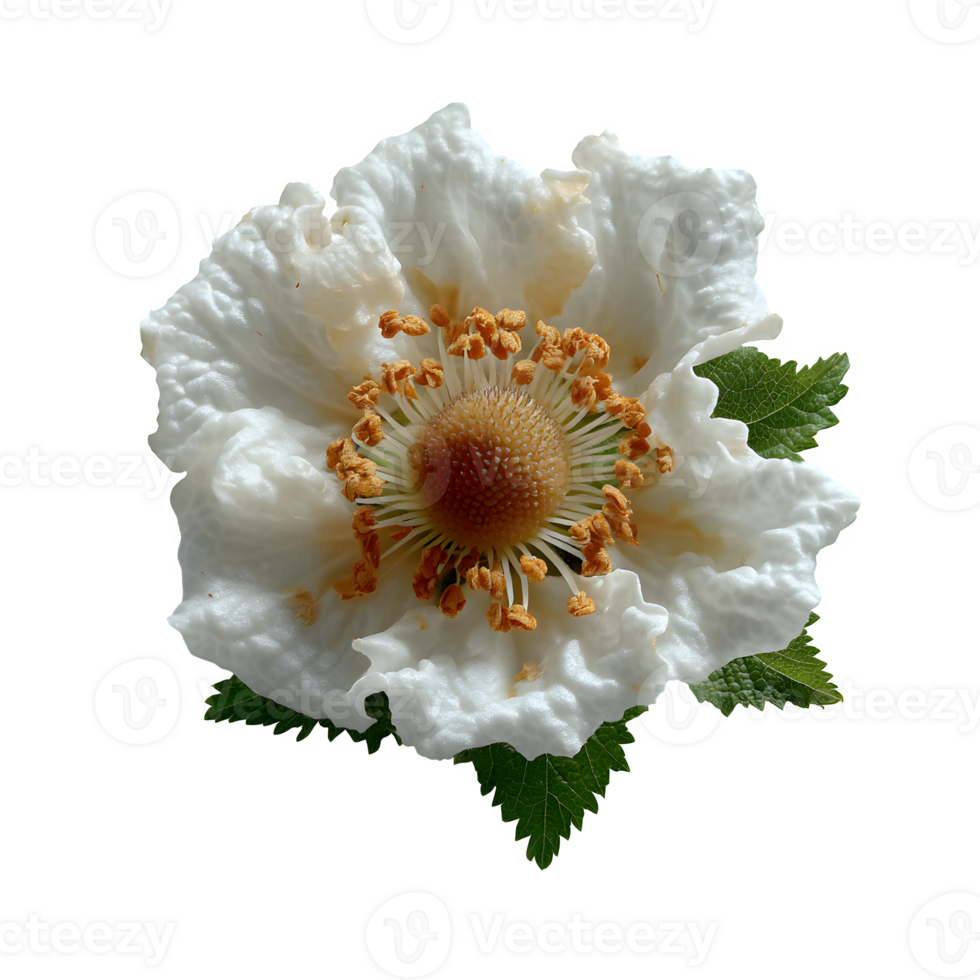 A single whole thimbleberry isolated on white background perfect for culinary or botanical designs and illustrations png