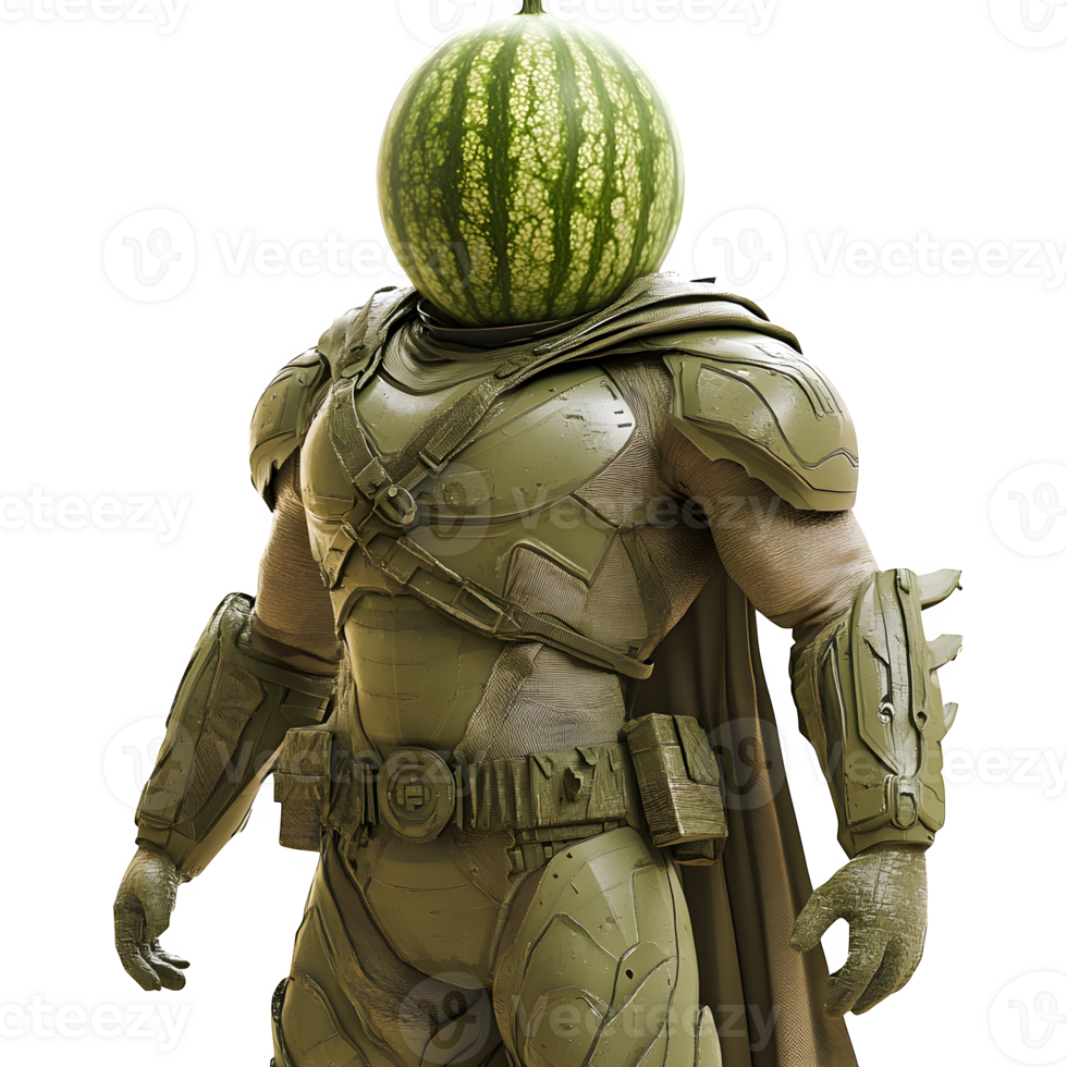 Batman with watermelon head isolated on transparent background png