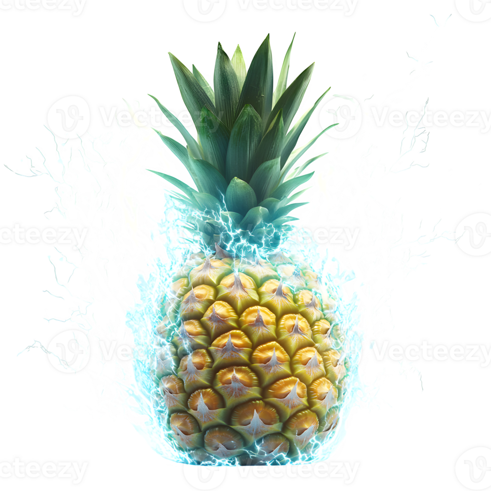Electric pineapple fruit image isolated on transparent background png