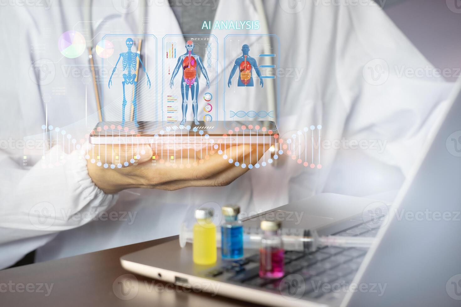 The concept of medical systems using AI for accurate analysis photo
