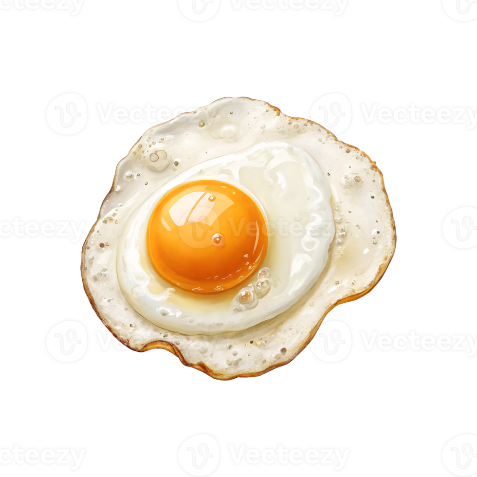 Realistic Sunny Side Up Fried Egg Isolated on Transparent Background png