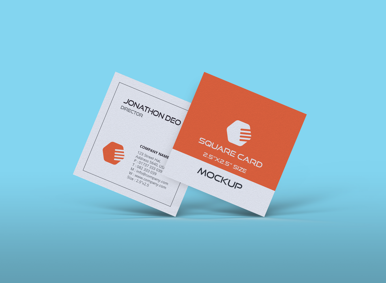 Two Square Business Card Mockup psd