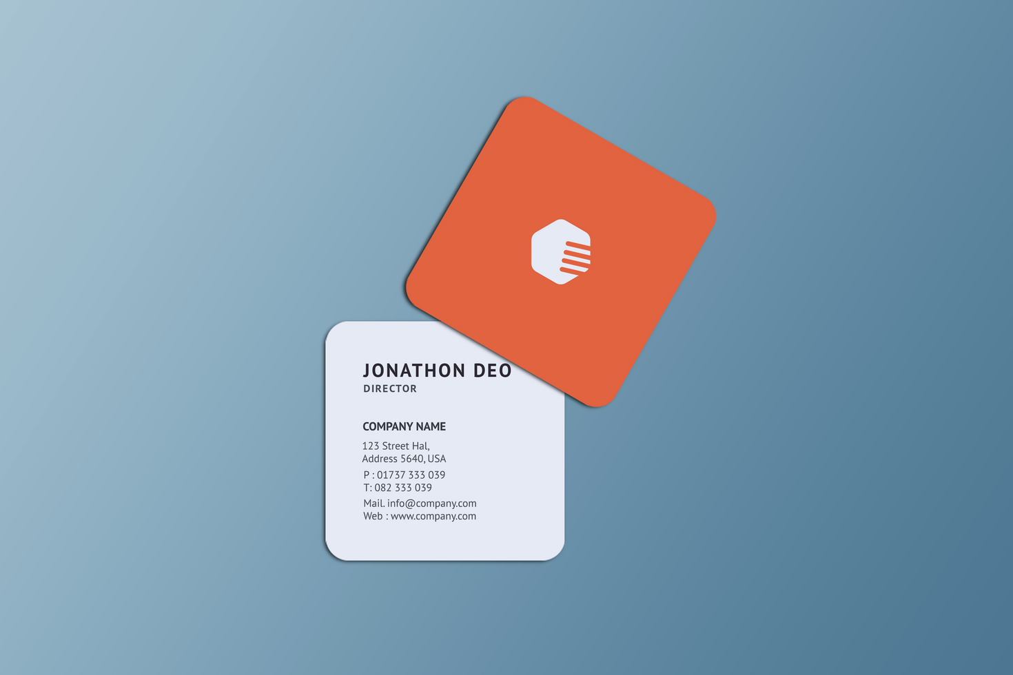 Square Two Business Card Mockup psd