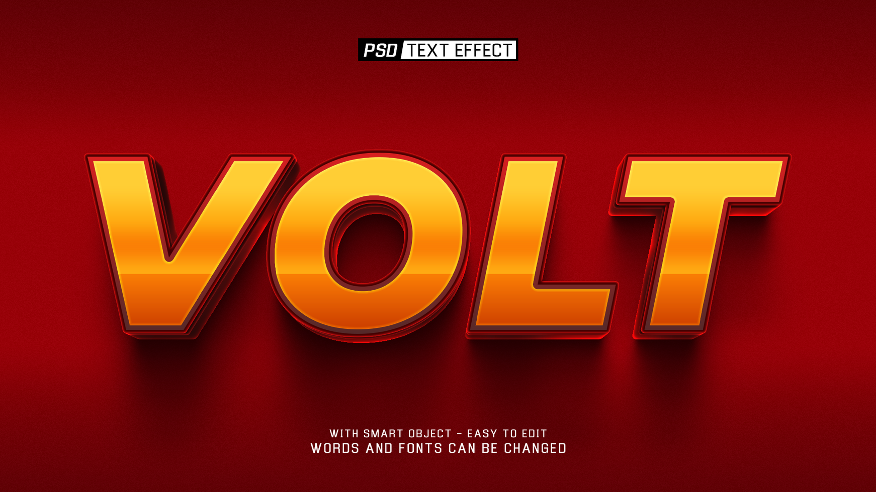 volt 3d text effect psd