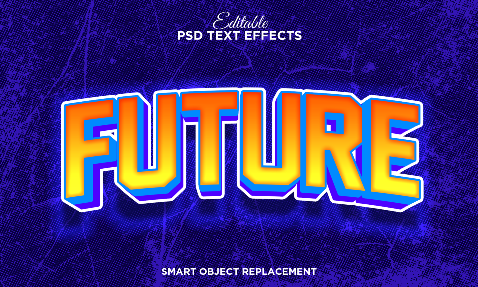 Future text effects with a purple background psd