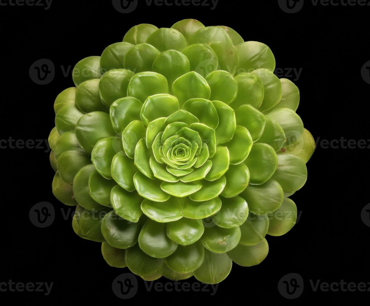Lush green succulent in a circular formation for decor and design photo