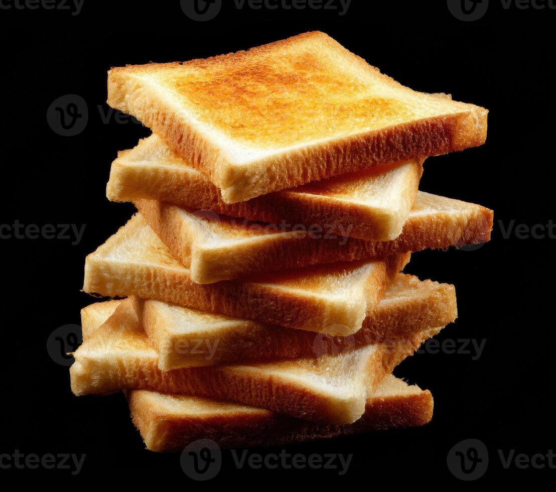 Crispy stacked toast slices perfect for breakfast or snacks photo