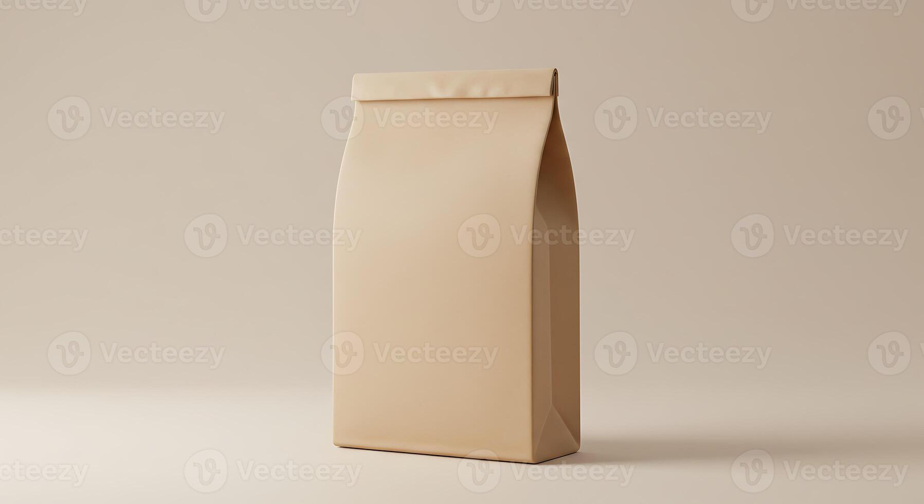 A brown paper bag with a lid on a table photo