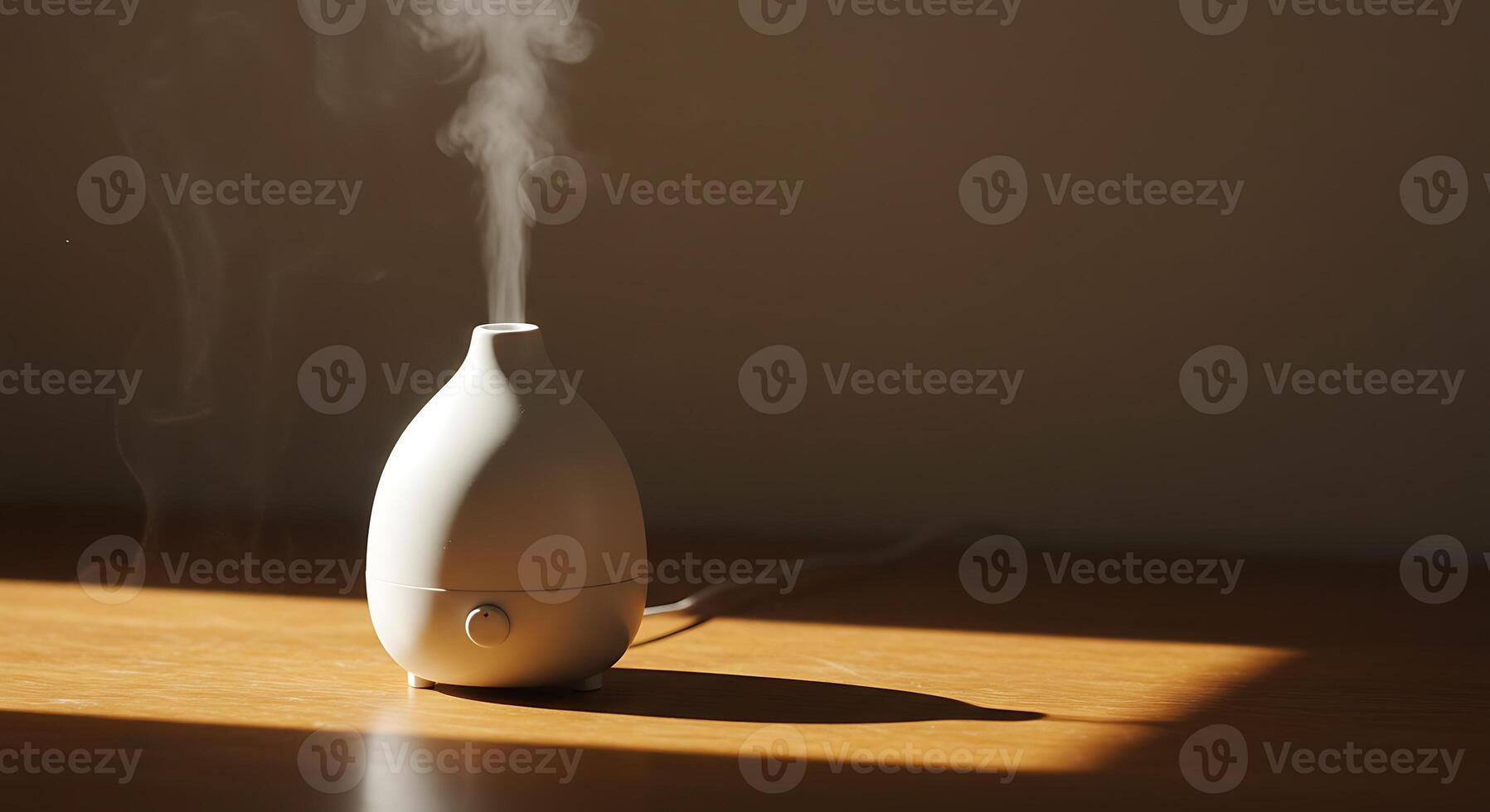 A white and black electric humidifier photo
