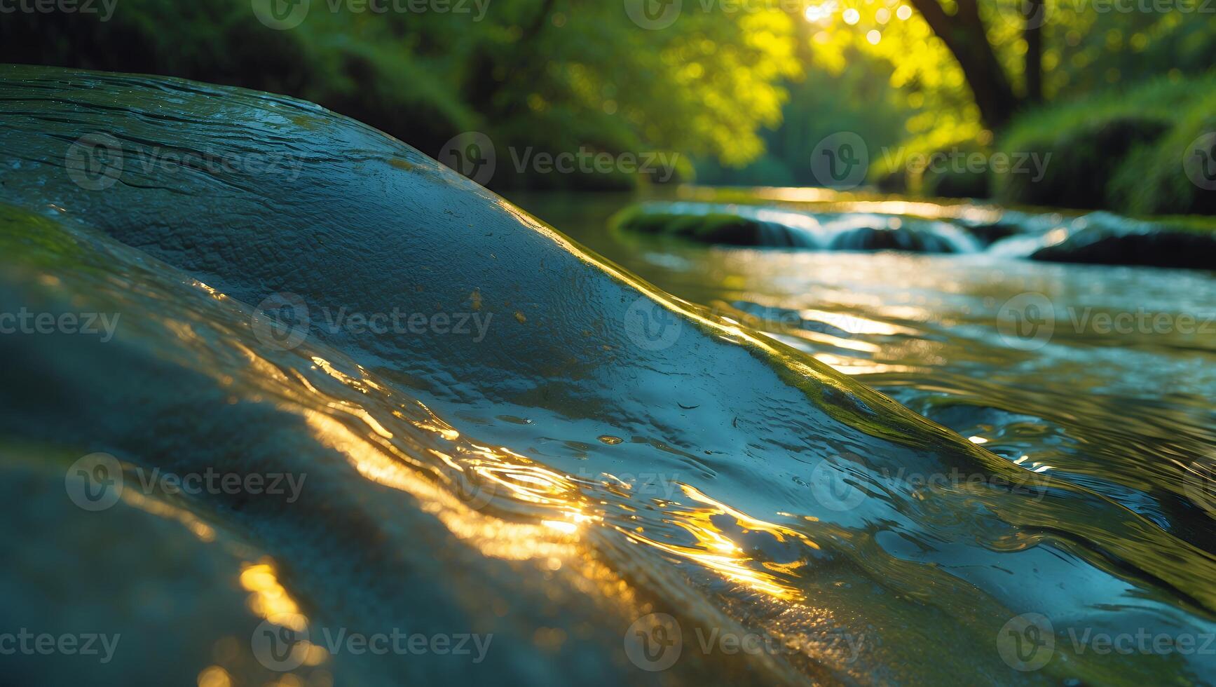 River Water with Sun Rays photo