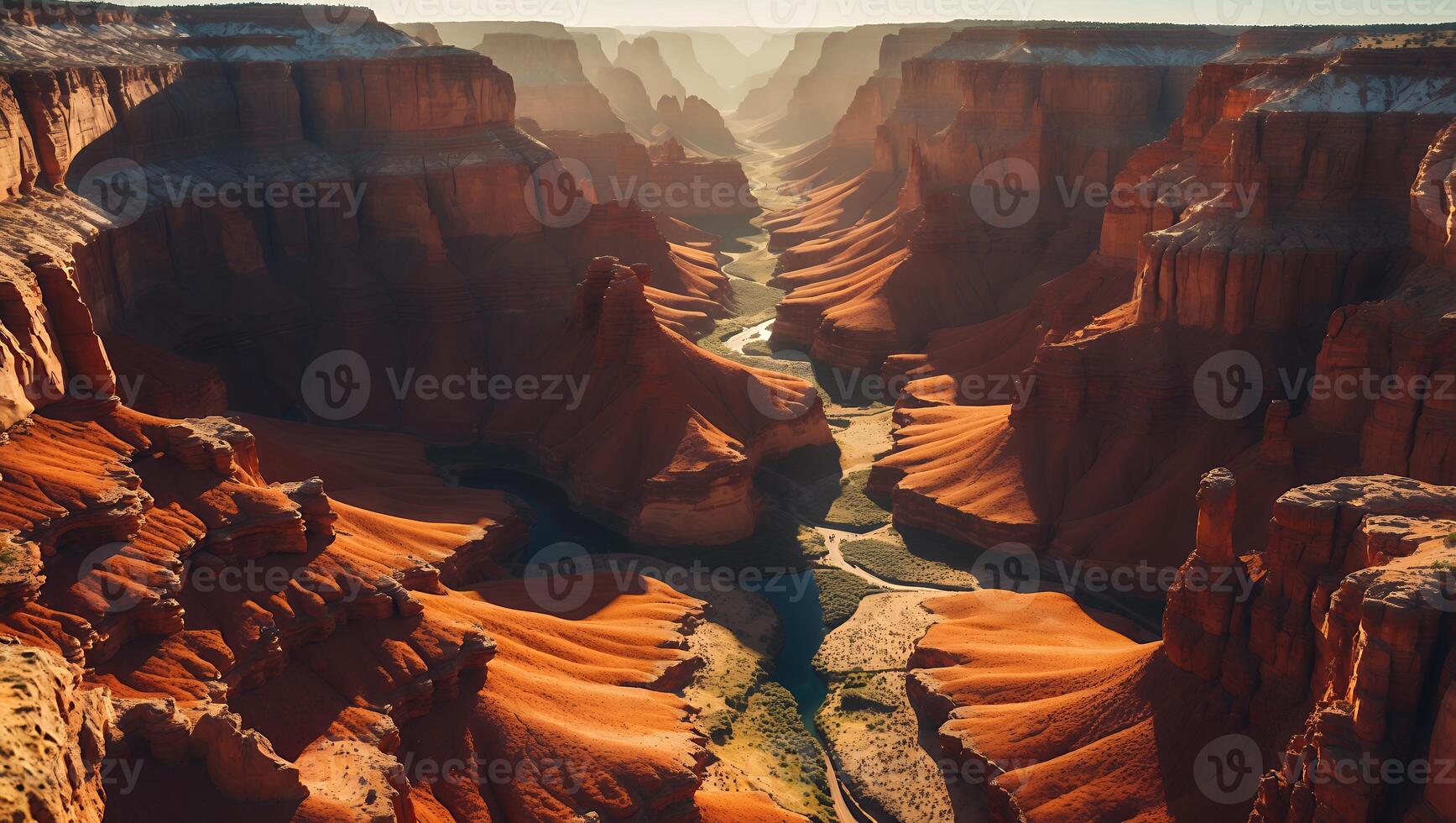 Grand Canyon Landscape of Orange Rock Formations and River photo