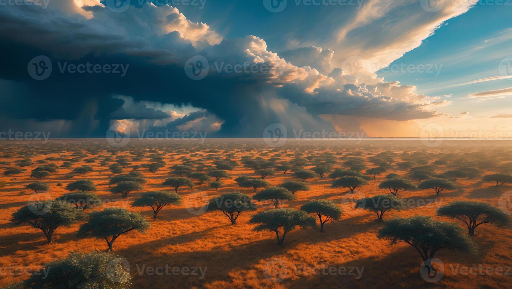 African Savanna with Storm Clouds Landscape photo