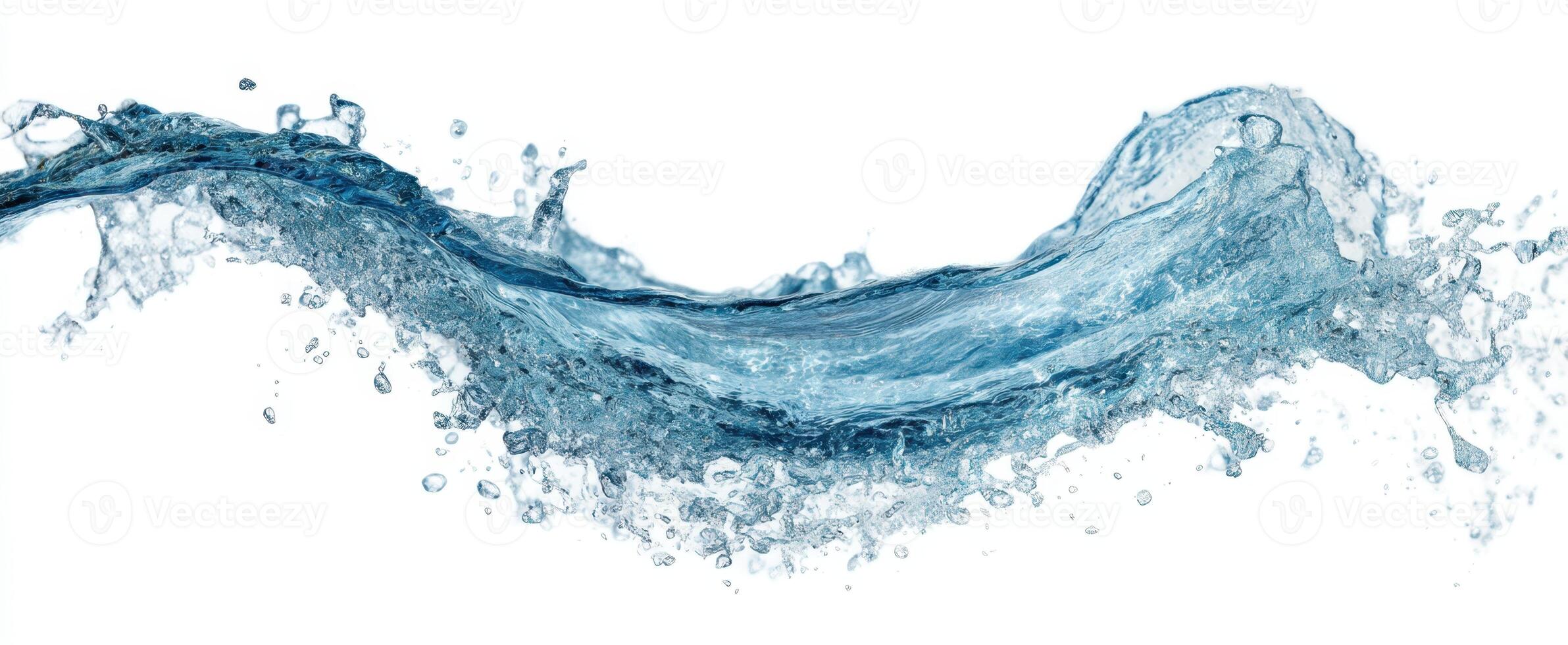 The flowing waves of crystal-clear water creating a dynamic splash effect. photo