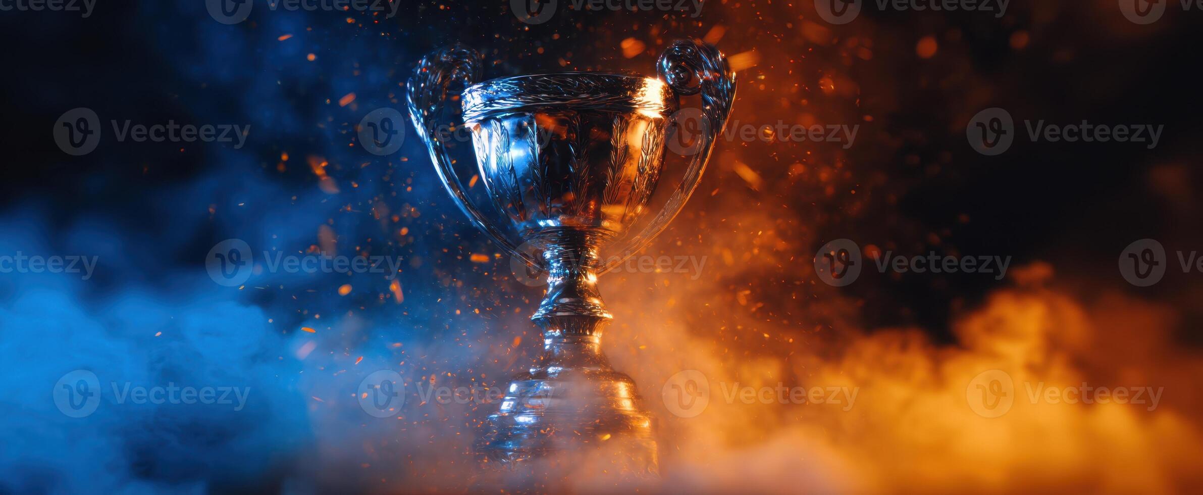 The stunning trophy adorned with vibrant colors and dramatic lighting effects. photo